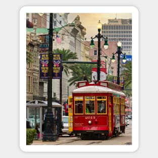 New Orleans Red Streetcar Sticker